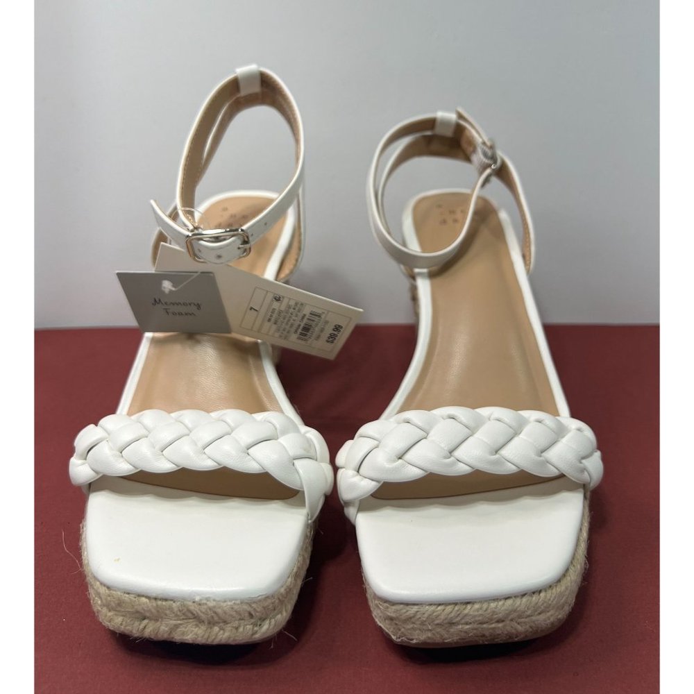 a new day White Braided Heels
